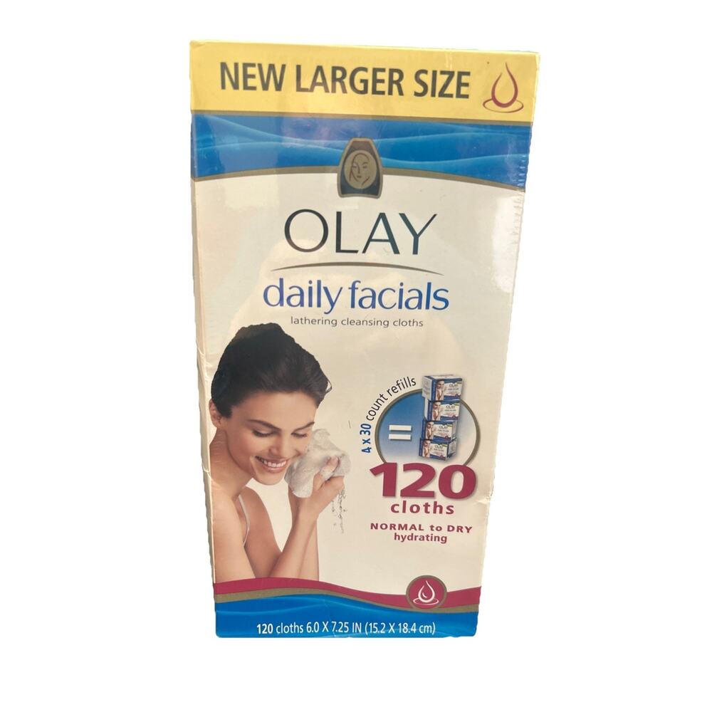 NOS Olay Daily Facials 120 Hydrating Cleansing Cloths Normal to Dry NEW SEALED